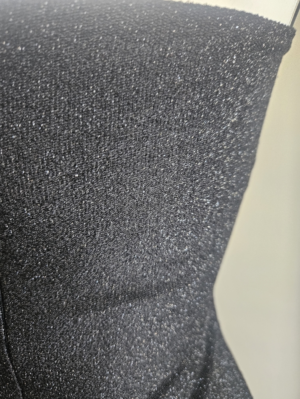 Meshki Black Glitter Square Neck Camisole Zipper Bodycon Mini Dress Medium - Picture 6 of 12